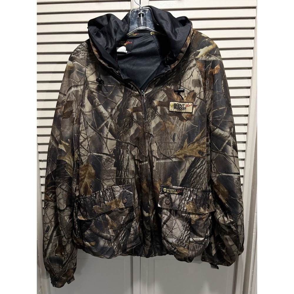Scent Blocker Plus Frontier Realtree Hunting Jacket Lined XL Zip Logo Elastic